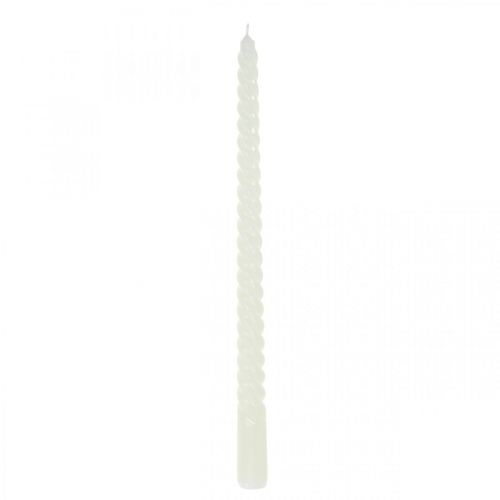 Floristik24 Bougies torsadées bougies spirales crème Ø2.2cm H30cm 2pcs