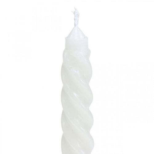 Floristik24 Bougies torsadées bougies spirales crème Ø2.2cm H30cm 2pcs