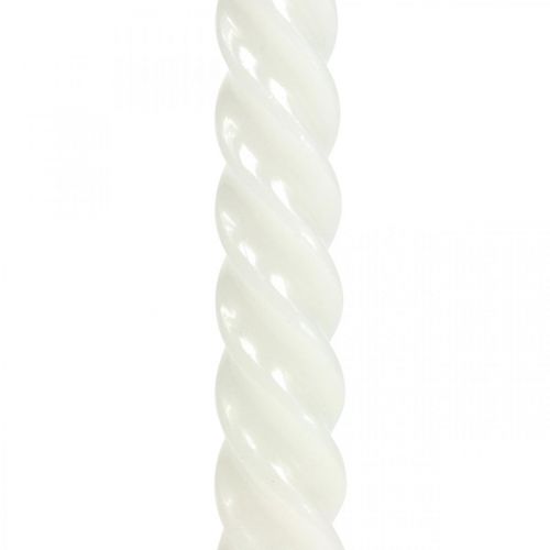 Floristik24 Bougies torsadées bougies spirales crème Ø2.2cm H30cm 2pcs