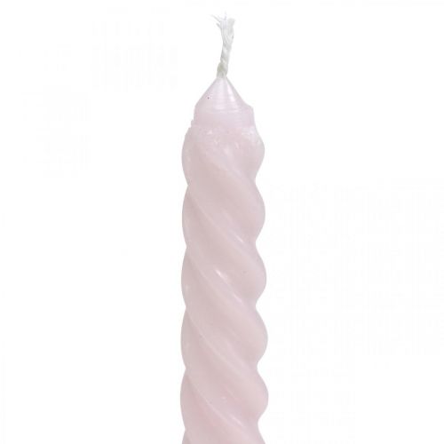 Floristik24 Bougies torsadées bougies spirales rose Ø2.2cm H30cm 2pcs