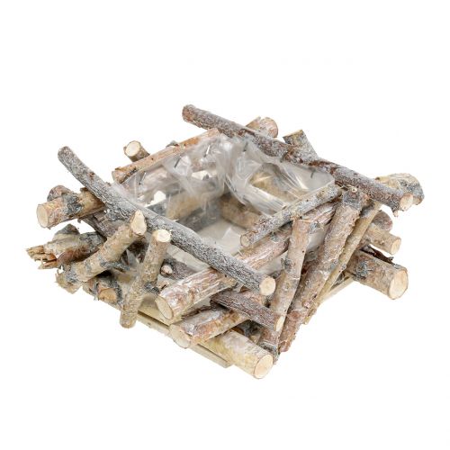 Floristik24 Branches de bouleau blanchies à la chaux 23cm x 23cm H10cm