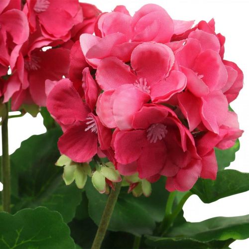 Géranium fleur artificielle rose Fleur de balcon artificielle 7 fleurs H38cm