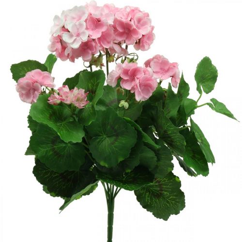 Floristik24 Fleur artificielle de géranium Buisson de géranium rose artificiel 7 fleurs H38cm