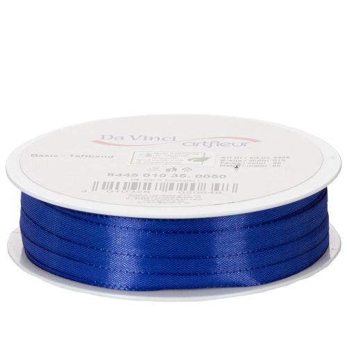Article Ruban cadeau et décoratif, ruban en taffetas, 10 mm x 50 m, bleu foncé