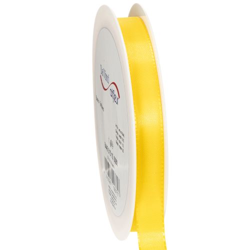 Ruban cadeau et décoratif, ruban en taffetas, 15 mm x 50 m, jaune