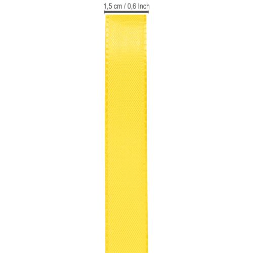 Article Ruban cadeau et décoratif, ruban en taffetas, 15 mm x 50 m, jaune