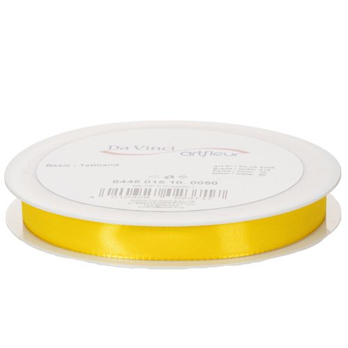 Article Ruban cadeau et décoratif, ruban en taffetas, 15 mm x 50 m, jaune