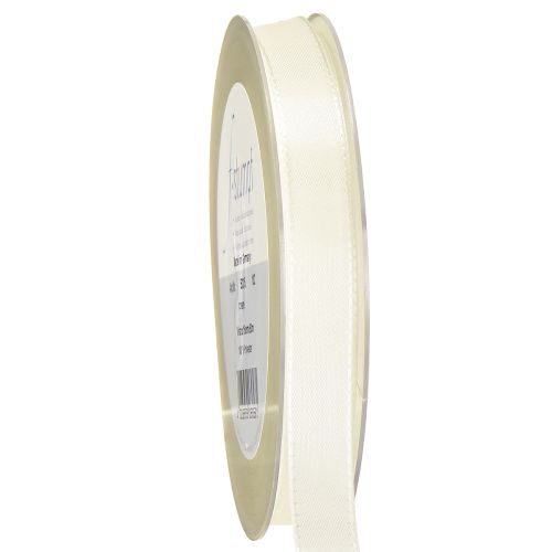 Ruban cadeau et décoration ruban taffetas crème 15mm 50m