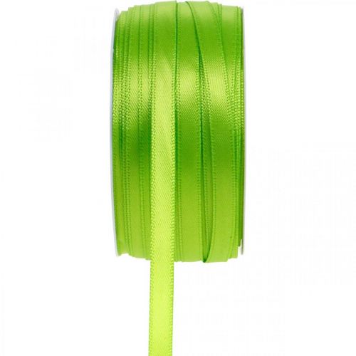 Ruban satin cadeau vert clair 6 mm 50 m