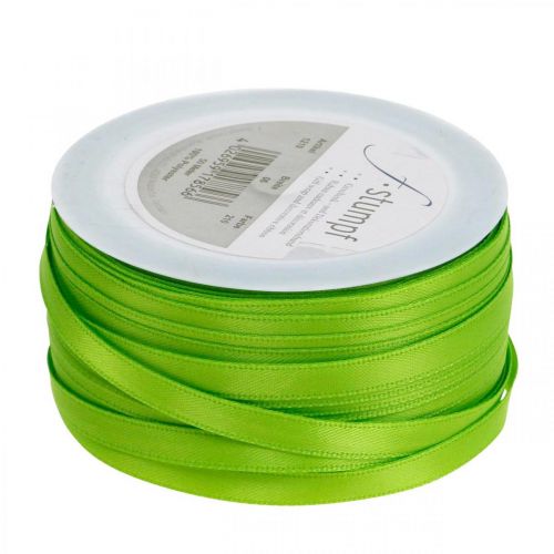 Article Ruban satin cadeau vert clair 6 mm 50 m