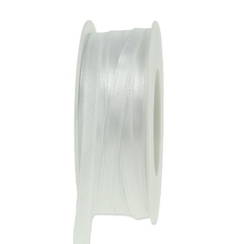 Article Ruban cadeau décoratif blanc 6 mm 50 m