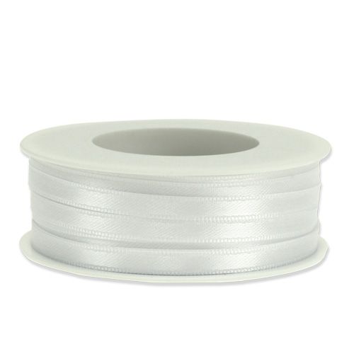 Article Ruban cadeau ruban décoratif ruban satin blanc 6mm 50m
