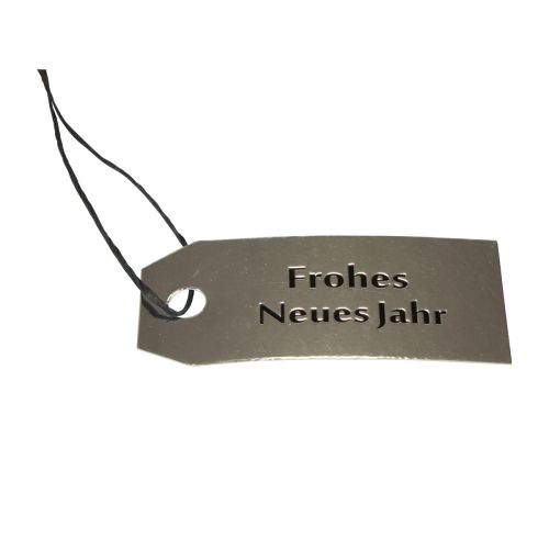 Floristik24 Étiquette cadeau &quot;Bonne année&quot; argent 8×3,5cm 50pcs