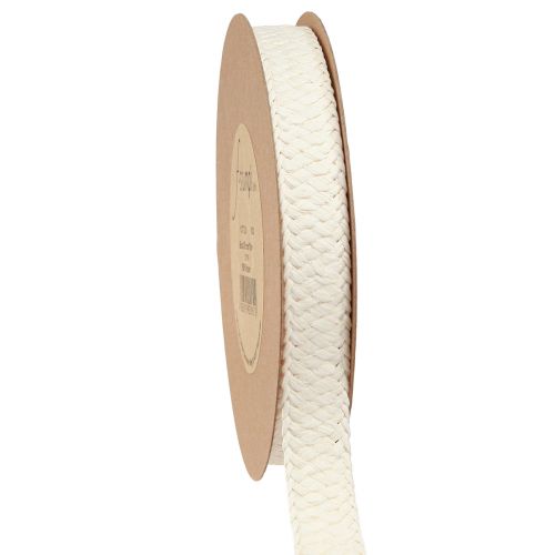 Floristik24 Ruban Cadeau Ruban En Papier Tressé Crème 20mm 10m