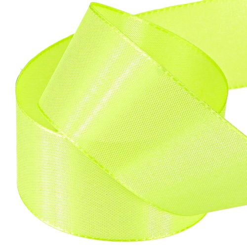 Article Ruban cadeau décoratif lisière vert citron 40 mm 50 m