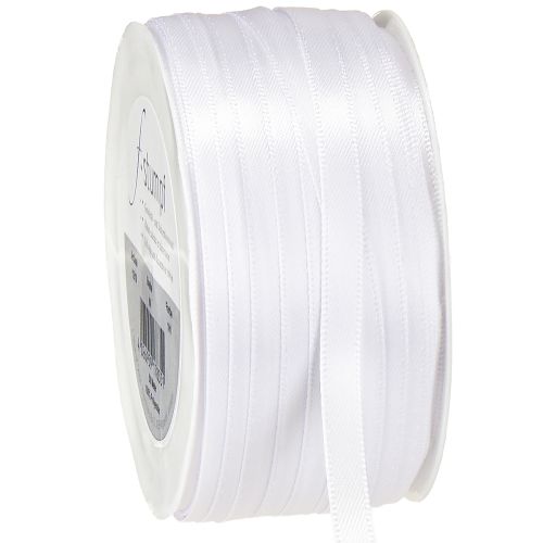 Article Ruban cadeau ruban décoratif ruban satin blanc 6mm 50m