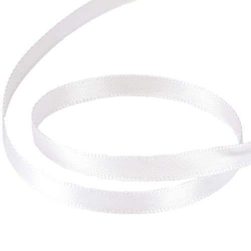 Article Ruban cadeau ruban décoratif ruban satin blanc 6mm 50m