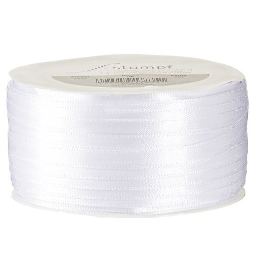 Article Ruban cadeau ruban décoratif ruban satin blanc 6mm 50m