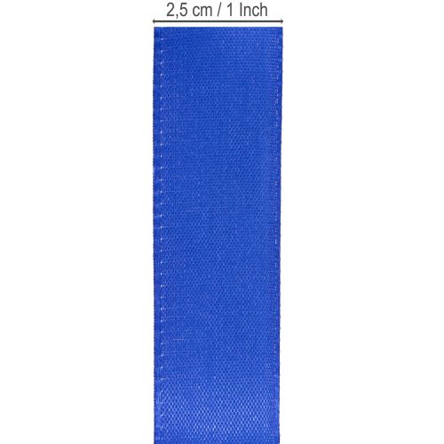 Article Ruban cadeau, ruban décoratif, ruban taffetas, bleu foncé, 25 mm × 50 m
