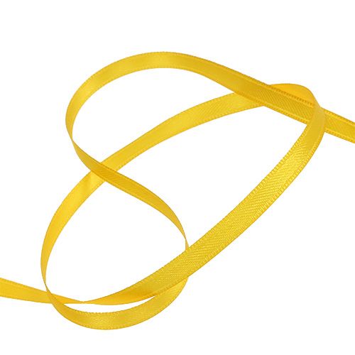 Article Ruban cadeau en satin jaune étroit, ruban décoratif 6 mm, 50 m