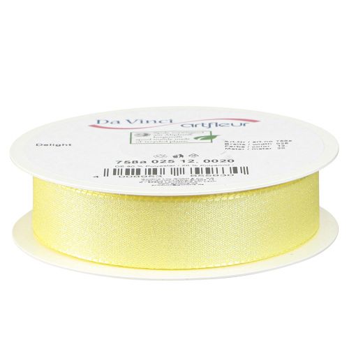 Article Ruban cadeau ruban décoratif en mica jaune scintillant 25mm 20m