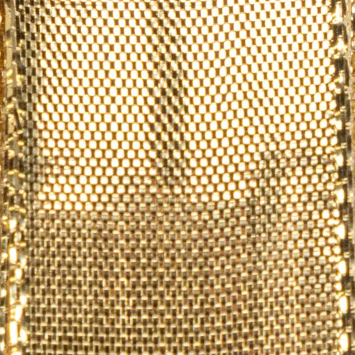 Ruban cadeau doré à bordure métallique, 25 mm de large, 25 m de long | Floristik24.fr