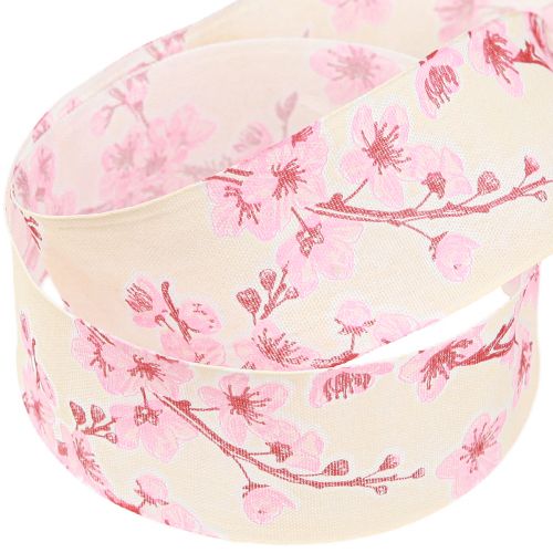Article Ruban cadeau ruban en tissu fleurs de cerisier Hanami 40mm 20m