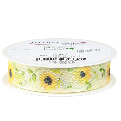 Article Ruban cadeau ruban de soie tournesol jaune 25mm 18m