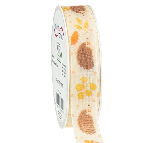 Ruban cadeau ruban lisière automne hérisson 15mm 18m