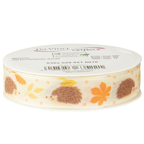 Article Ruban cadeau ruban lisière automne hérisson 15mm 18m