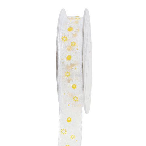 Ruban cadeau blanc 20 mm 20 m | Floristik24.fr