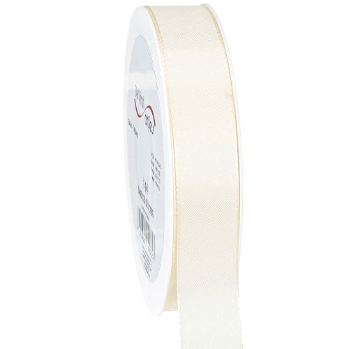 Ruban cadeau et ruban décoratif en taffetas crème 25 mm 50 m