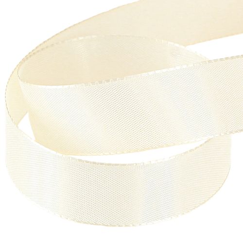 Article Ruban cadeau et ruban décoratif en taffetas crème 25 mm 50 m