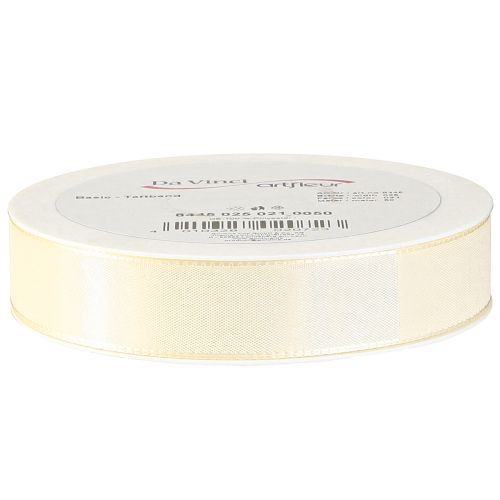 Article Ruban cadeau et ruban décoratif en taffetas crème 25 mm 50 m