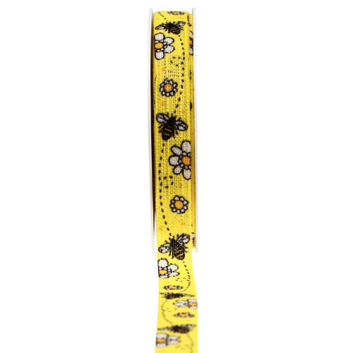 Ruban cadeau décoration abeille ruban coton 15mm 20m