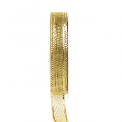 Article Ruban cadeau effet anneau doré 15mm 25m
