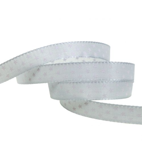 Floristik24 Ruban cadeau gris 10mm 25m