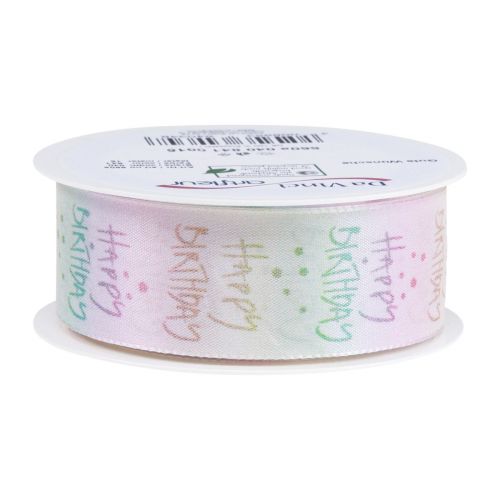 Article Ruban cadeau décoration anniversaire Joyeux Anniversaire 40mm 15m
