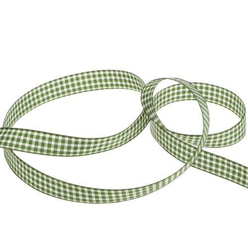 Article Ruban cadeau carreaux vert 15mm 20m