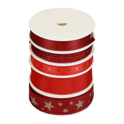 Ruban cadeau rubans noeud rouge triés 2,5×300cm 5pcs