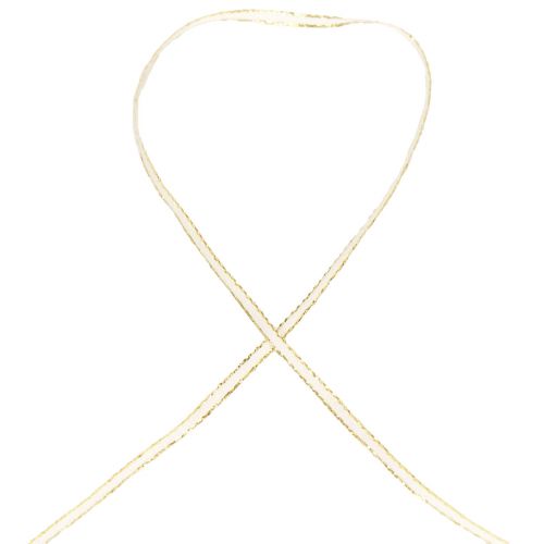 Floristik24 Ruban cadeau ruban de soie ruban multibrin or blanc 3mm 100m