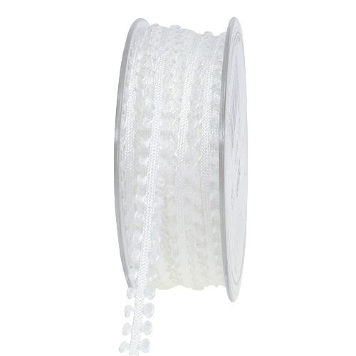 Floristik24 Ruban cadeau décoratif blanc 8 mm 20 m