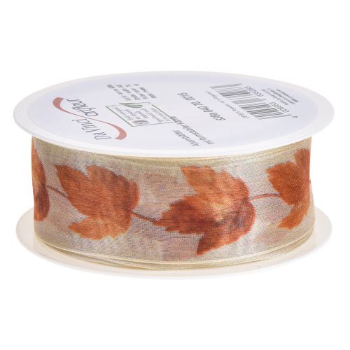 Article Ruban cadeau ruban lisière feuilles d&#39;érable d&#39;automne 40mm 15m