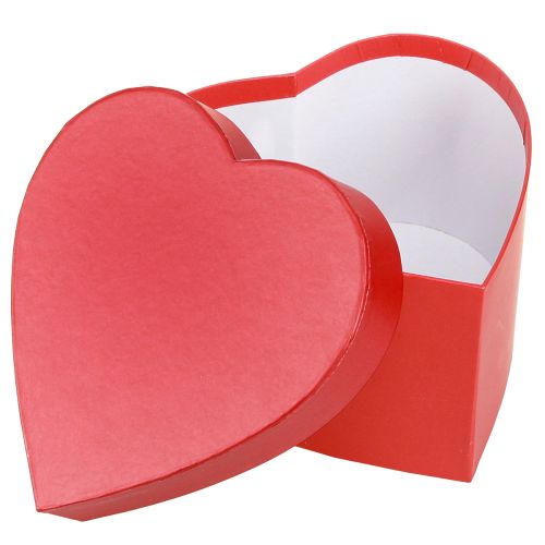 Floristik24 Coffret cadeau coeur papier décoration rouge 14×14,5cm H9cm 3pcs