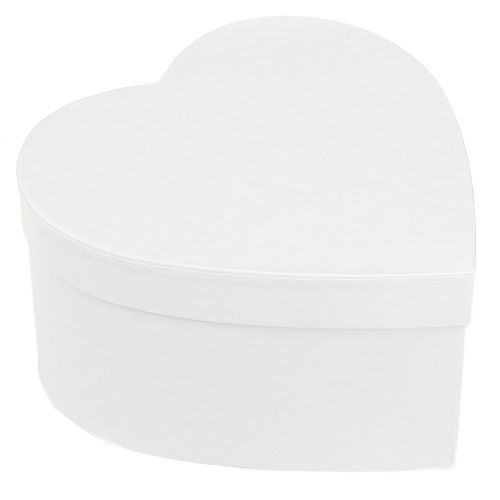 Floristik24 Coffret cadeau coeur boîte coeur en papier blanc 18×18cm H10cm 2pcs