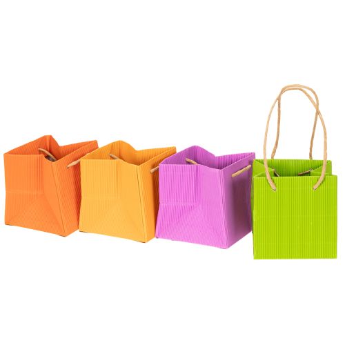 Floristik24 Sac cadeau, sac en papier avec poignées, emballage coloré, 10,5 cm, lot de 8
