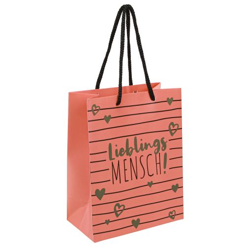Floristik24 Sac cadeau avec cœurs « Personne préférée » en papier 18 × 10 × 23 cm, 2 pièces