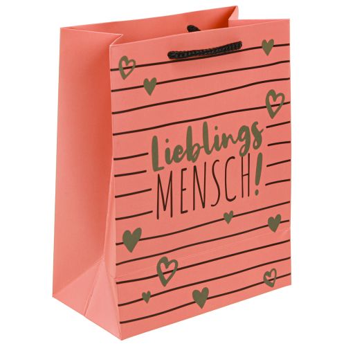 Floristik24 Sac cadeau avec cœurs « Personne préférée » en papier 18 × 10 × 23 cm, 2 pièces