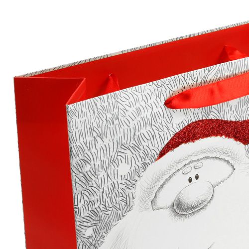 Floristik24 Sac cadeau avec Père Noël 24cm x18cm x 8cm