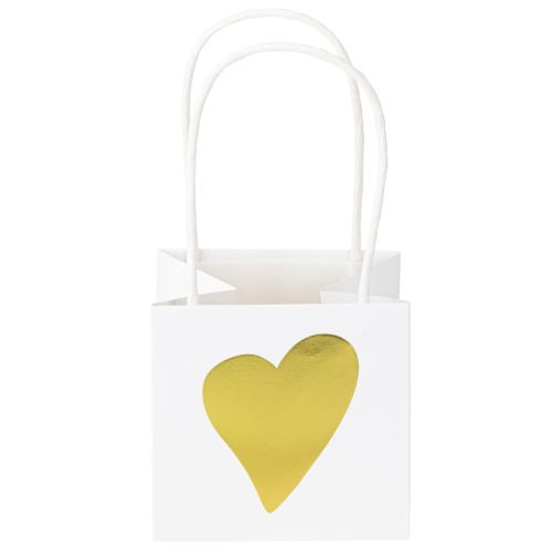 Article Sacs cadeaux avec poignées papier doré blanc 8,5×8,5×8cm 12 pcs